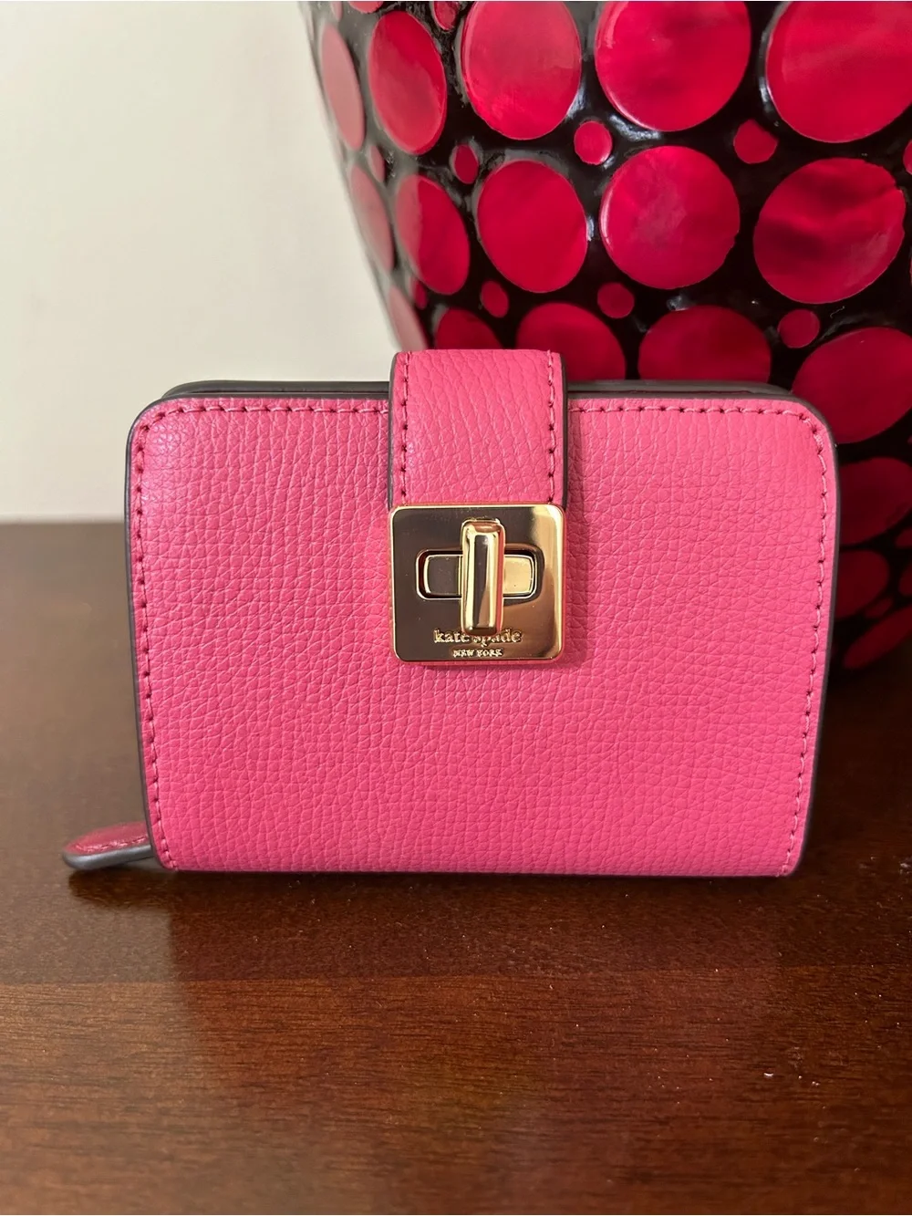 Kate Spade Pink Phoebe Small Card Holder - Rose Oil MSRP $149